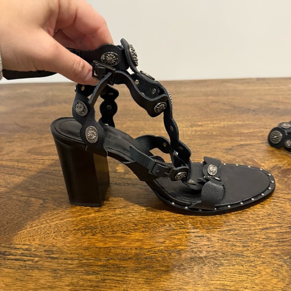 SCHUTZ Aletta Sanda Gladiator Sandals Heels with Studded Straps - Picture 11 of 13